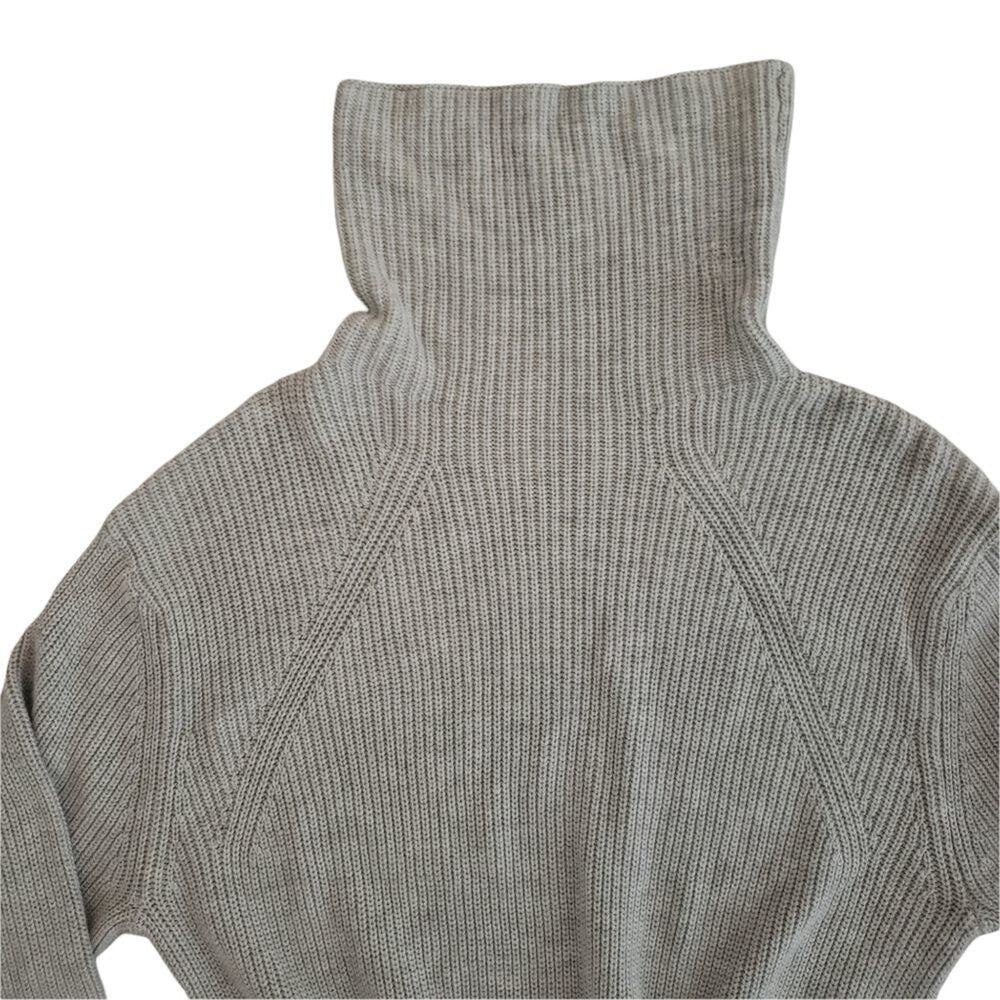NWT Abound Cable Knit Sweater Dress w Slit Turtleneck Grey Size S Lagenlook - Picture 4 of 5